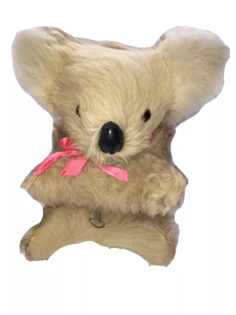 Australian koala bear real fur music box Vintage 60’s  Plays Waltzing Matilda