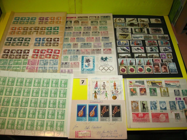 7 ) Briefmarken der DDR, ab 50/60er Jahre  Posten & Lots gestempelt