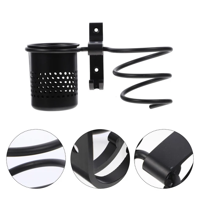 Soporte secador de pelo montado en pared baño estante de pared negro