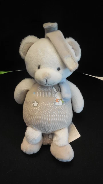 doudou peluche musical ours blanc beige Sweet dreams MOTS D'ENFANTS 25cm