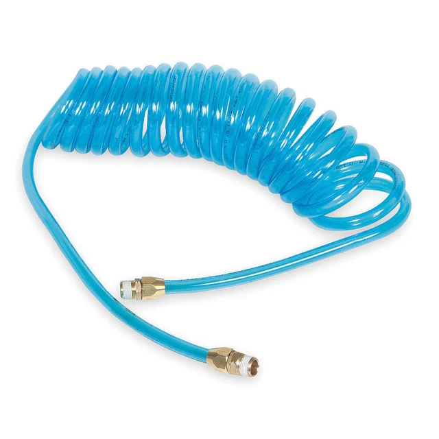SPEEDAIRE 1VEK2 Coiled Air Hose,3/8" ID x 10 ft.,125 psi