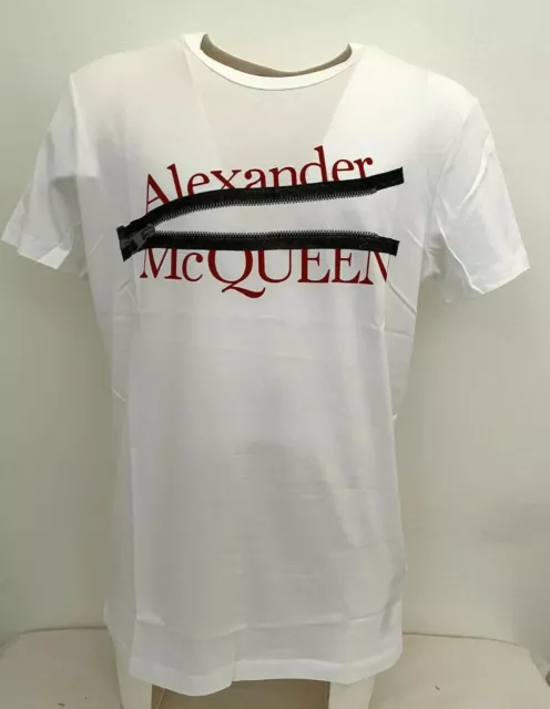 T-Shirt Uomo Alexander Mcqueen Logo Zip White Listino € 173