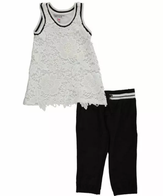 KENSIE Little Girls' Lace Chic 2-pcs Sleeveless Top & Jogger Set Size 4 5 6 6X