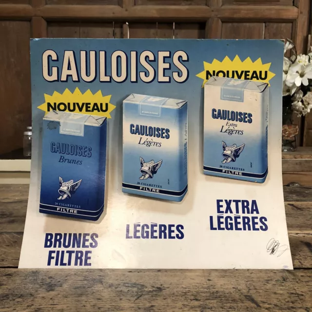 Panneau Publicitaire Cigarettes Gauloises Relief  - PLV Vintage Tabac Bistrot