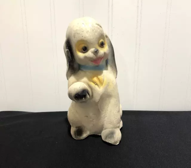 Vintage 7” Chalkware Happy Puppy Dog Figurine Carnival Prize Figure
