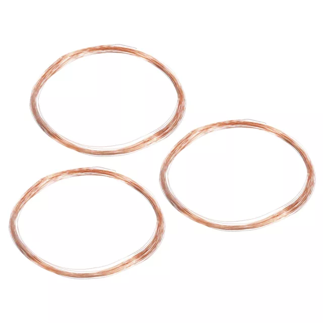 3Pcs 32.8' Solid Bare Copper Wire 30# 0.25mm 99.9% Pure Copper Soft Beading Wire