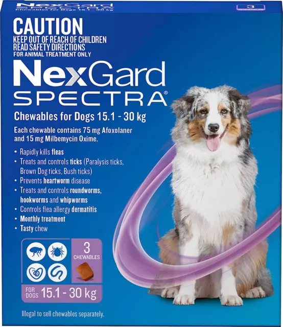 Nexgard Spectra Chewables for Dogs 15.1-30 Kg (Pack of 3)