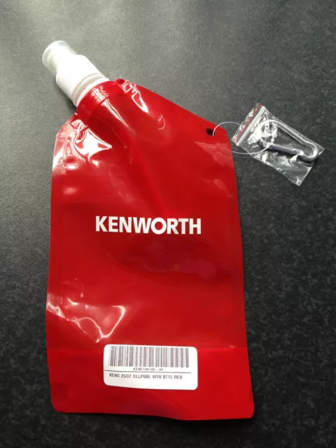 BNWT Official Genuine Kenworth Merchandise Red Collapsible Water Drink Bottle