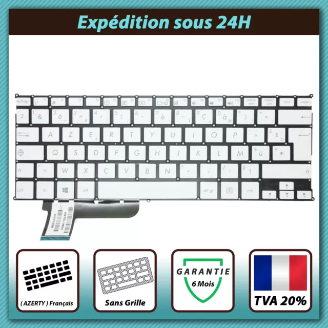 Clavier Asus Vivobook 9Z.N8KSQ NSK-UR Blanc Français Azerty