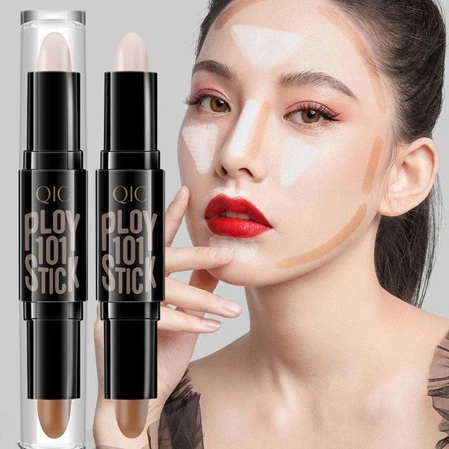 Base de maquillaje de doble extremo resaltador nariz corrector sombra hogar I1G8