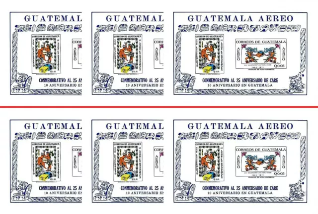 $ en Gros $ Guatemala 1971 USA Secours S/S x6 MNH Pre-columbian Indiens