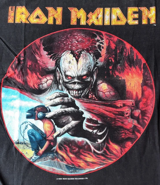 IRON MAIDEN 'VIRTUAL XI' Vintage Shirt 1998 M/L # Live Tour Blaze