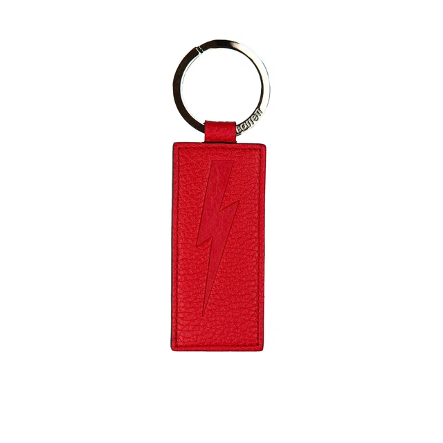 Neil Barrett Red Leather Keychain One Size Red