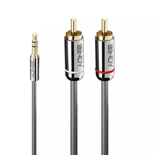 Lindy 35333 cavo audio 1 m 3.5mm 2 x RCA Antracite