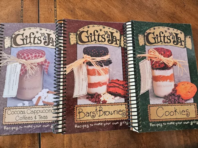 Lot of 3 "GIFTS IN A JAR" Cookbooks & Custom Recipe Cards - Make Your Own Gifts