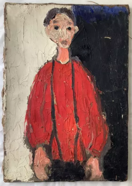 Early 20th Century Circle Chaim SOUTINE Boy with Braces Expressionism Oil Canvas