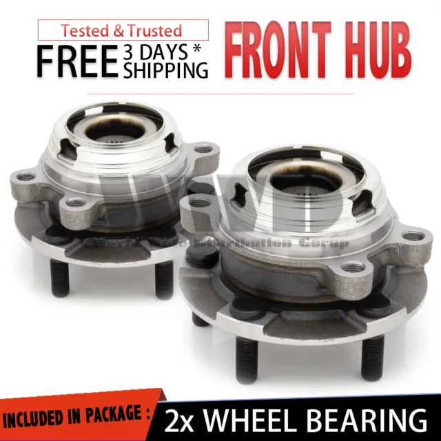 Pair Front Wheel Bearing Hub Assembly For Nissan 2003-07 Murano 2004-09 Quest