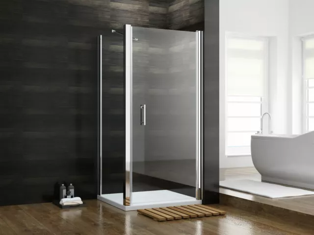 Frameless Pivot Door Shower Screen Enclosure Cubical Square Corner Side Panel