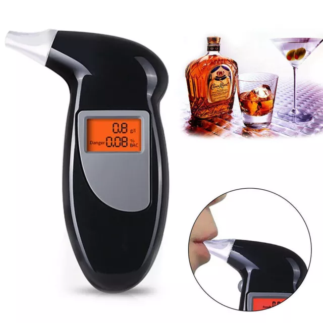 Digital LCD Police Breath Breathalyzer Test Alcohol Tester Analyzer Detector NEW