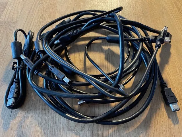 VARIOUS FIREWIRE 400 800 CABLES (17x)
