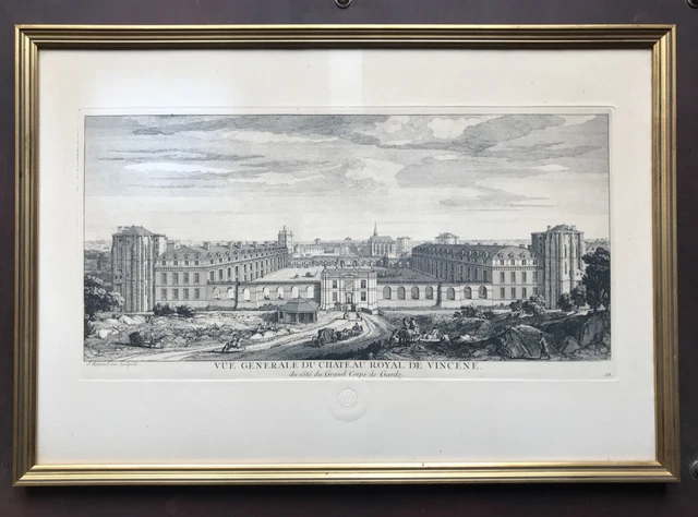 Jacques RIGAUD, general view of the Royal Castle of Vincene "Vincennes" - The Louvre