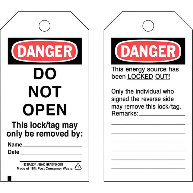 BRADY 65448 Danger Tag,5-3/4 x 3 In,Cardstock,PK25