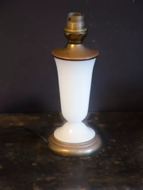 Small French art deco opalin glass table lamp bedside lamp 1930 - 1940 3