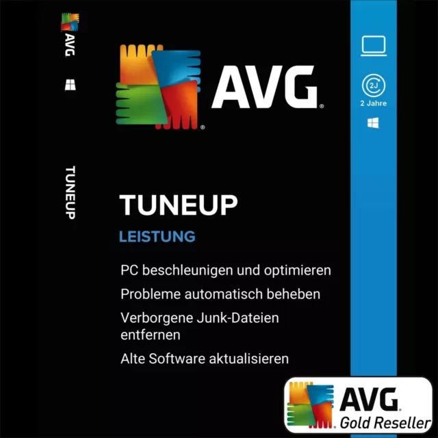 AVG PC TuneUp 2024 2 PC 2 Jahre / TuneUp Utilities Vollversion/Upgrade UE DE