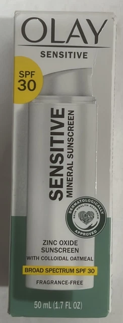 OLAY Sensitive Mineral Zinc Oxide Sunscreen SPF 30 1.7 fl oz NEW Exp.12/2024+