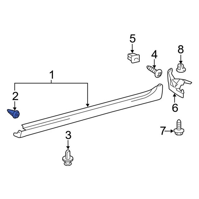 Toyota 7586730120 Rocker Panel Molding Clip