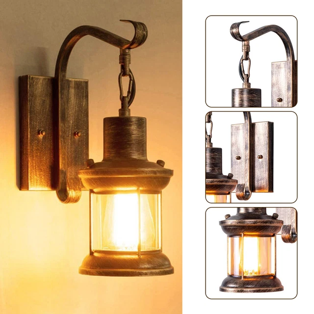 Retro Industriell Wandleuchter Veranda Garten Licht Metall Außen Leuchte Lampe
