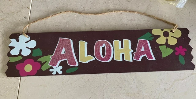New! 15 - 16 Inch Long Wood Sign * Hawaii * ALOHA * L@@K