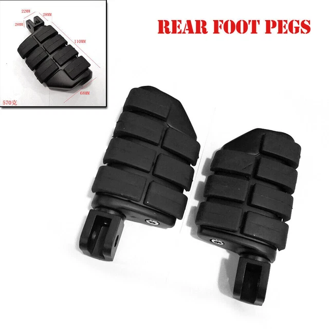 2x Motorcycle L+R Rider Floorboards Foot Peg Pad Board Pedal 8mm Hole Universal