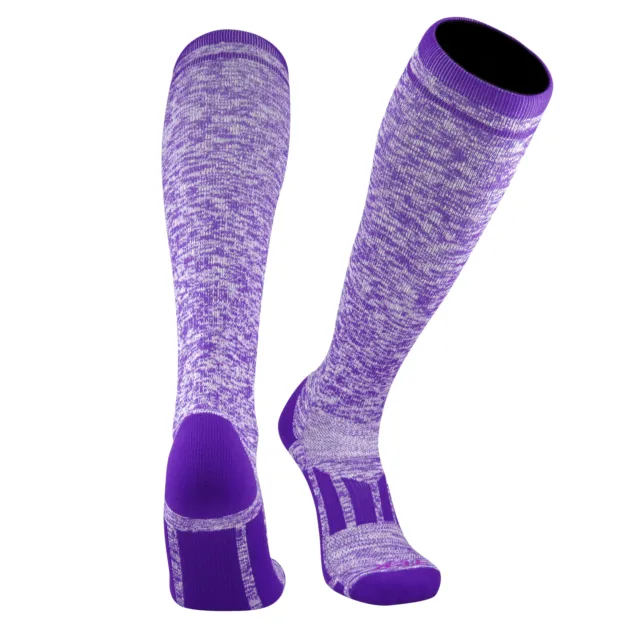 TCK Heather Knee High Baseball, Football, Soccer Volleyball Sock - Purple