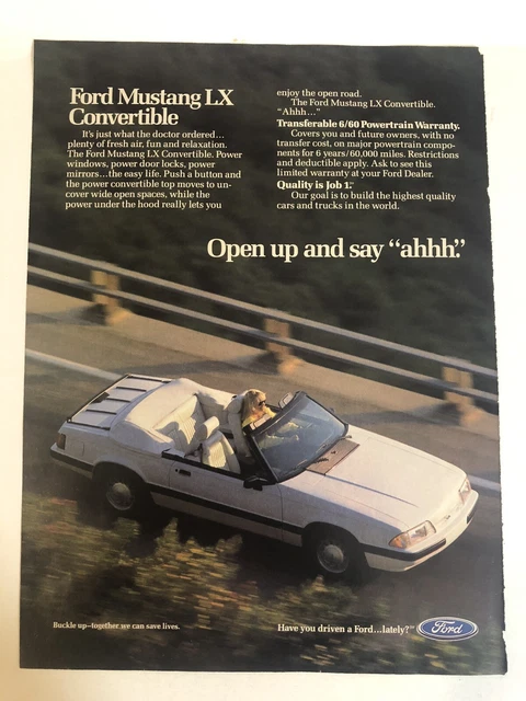 Ford Mustang LX Vintage Print Ad Advertisement pa11