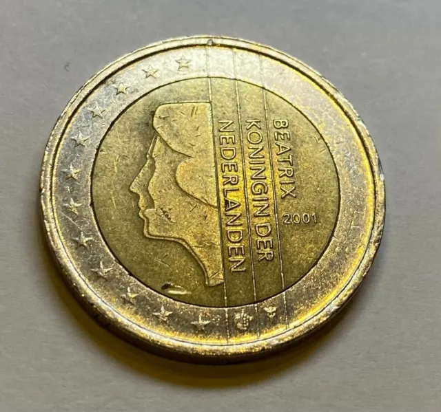 pièce de monnaie Pays bas 2 euros 2001 Beatrix Nederland - Tranche type B
