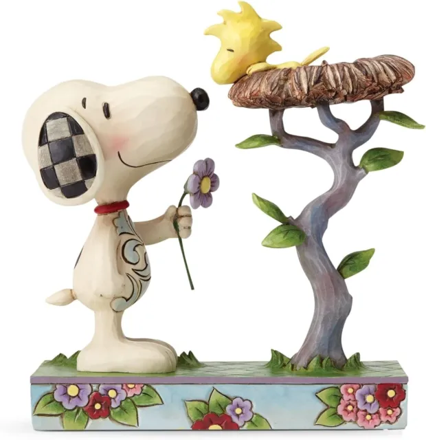 Enesco Peanuts Jim Shore Snoopy with Woodstock Figurine 6.75" Multicolor
