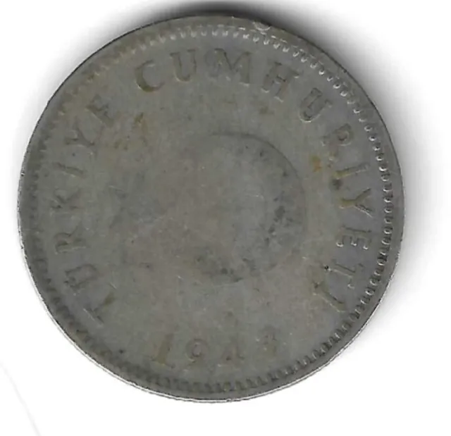Coin from Turkey, 1947, 1 Lira