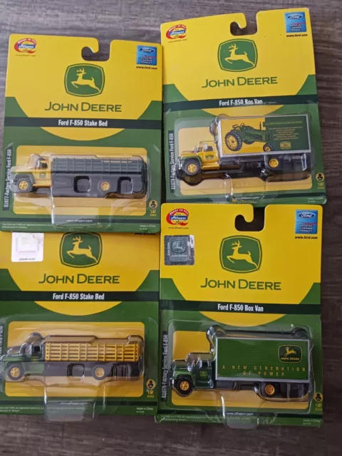 Ho Scale Athearn Complete Set Of 4  John Deere Factory Service Ford F-850 Trucks