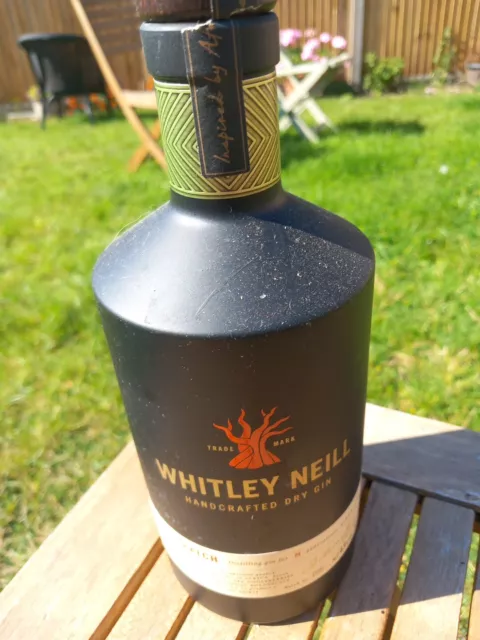 Whitley Neill Empty Gin Bottle/ Original/ Upcycling/ Wedding Craft/ 70cl/ Black