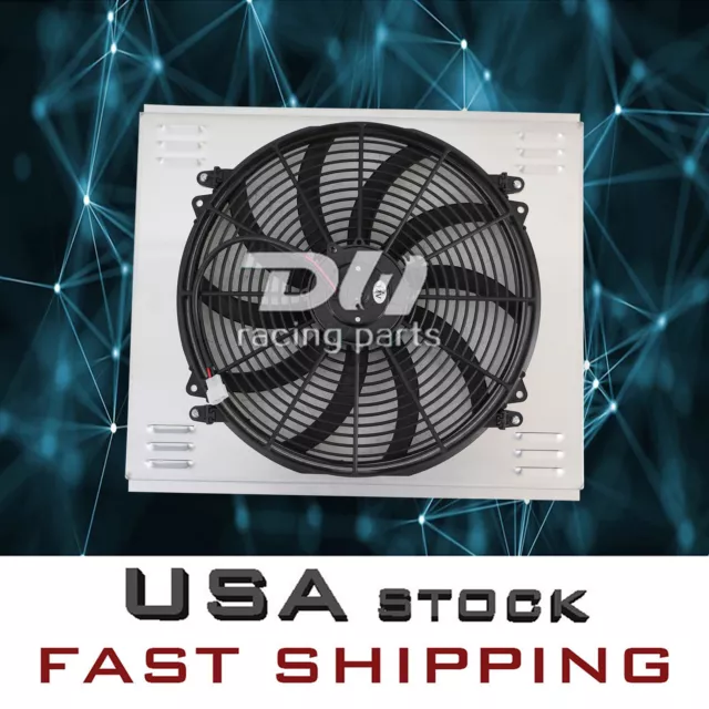 Aluminum Shroud 17x21"&Fan For 1967-69 Chevy Camaro/Pontiac Firebird Small Block