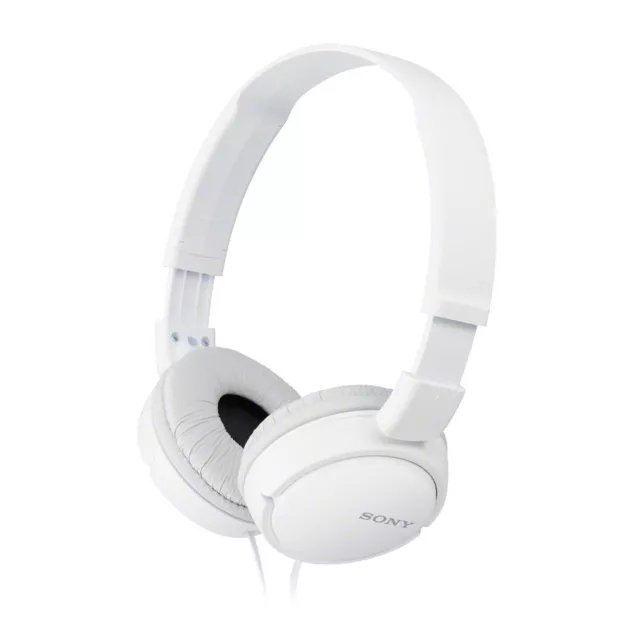 WHITE Sony Headphones MDR-ZX110 Overhead Foldable Stereo Sound Headband