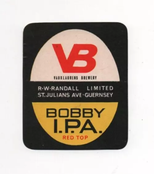 Guernsey - Vintage Beer Label - R.W. Randall Ltd. - Bobby IPA Red Top