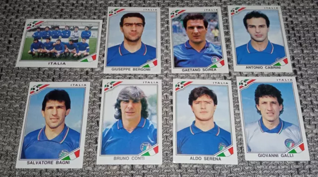 8 verschiedene PANINI WM 1986 Sticker Italien Italy Mexiko World Cup Mexico 86