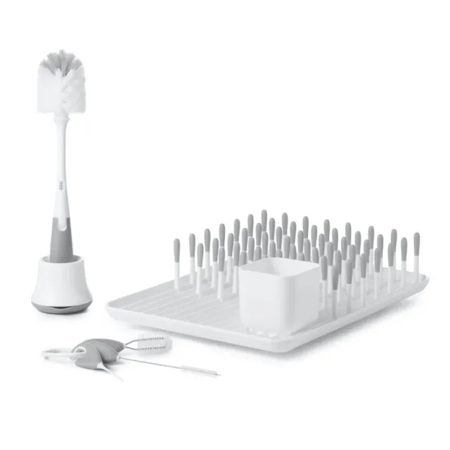 OXO Tot Bottle & Cup Cleaning Set - Grey Bottles Feeding Cups