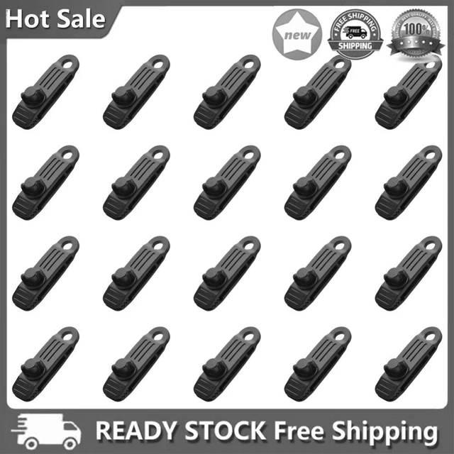 Tent Windproof Plastic Fixing Clip Clamp Canopy Awning Tarp Buckle (Black)