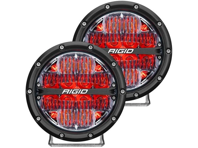 Rigid Industries 360-Series 6in LED Off-Road Drive Beam - Red Backlight (Pair)