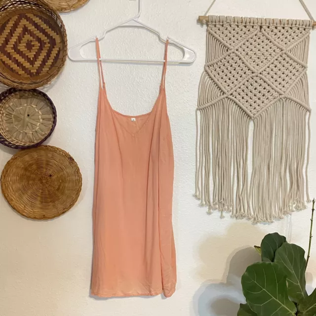 Anthropologie Maeve Womens Dress Sz S Pink Peach Slip Casual Ladies 100% Cotton