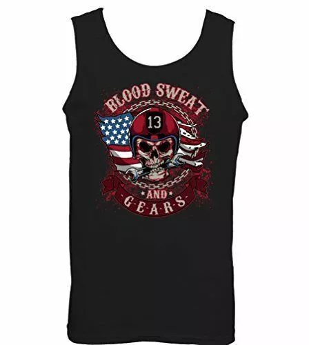 Blood Sweat And Gears Mens American Biker Vest Motorbike Bike