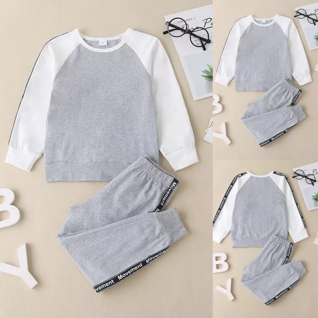 Kids Baby Girls Boys Tracksuits Set Long Sleeve Tops Pants Clothes Outfits Sets